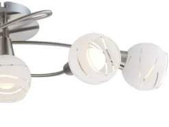 2er SET LED Deckenlampen 5-flammig, Glasschirme satiniert, Breite 62,4cm