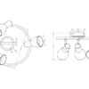 2er Set LED Deckenstrahler 3-flammig Messing Glasschirme schwenkbar, Ø 30cm