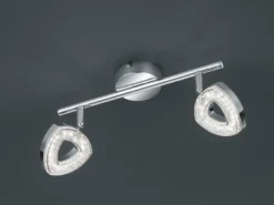 2er SET LED Deckenstrahler 2-flammig Silber Chrom, Breite 30cm