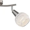 2er Set LED Deckenstrahler 2-flammig, Glasschirme satiniert, Breite 28cm