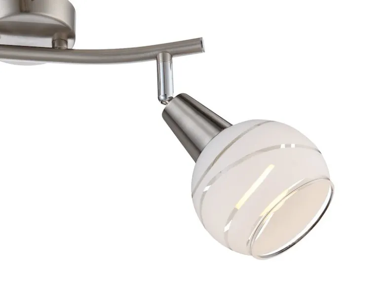 2er Set LED Deckenstrahler 2-flammig, Glasschirme satiniert, Breite 28cm