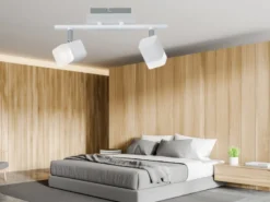 2er SET LED Deckenstrahler 2-flammig Weiß matt, Breite 34cm