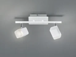 2er SET LED Deckenstrahler 2-flammig Weiß matt, Breite 34cm