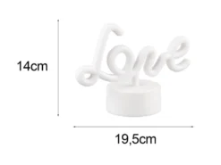 2er SET LED Dekoleuchte mit Schriftzug Love Batterie- oder USB betrieben H: 14cm