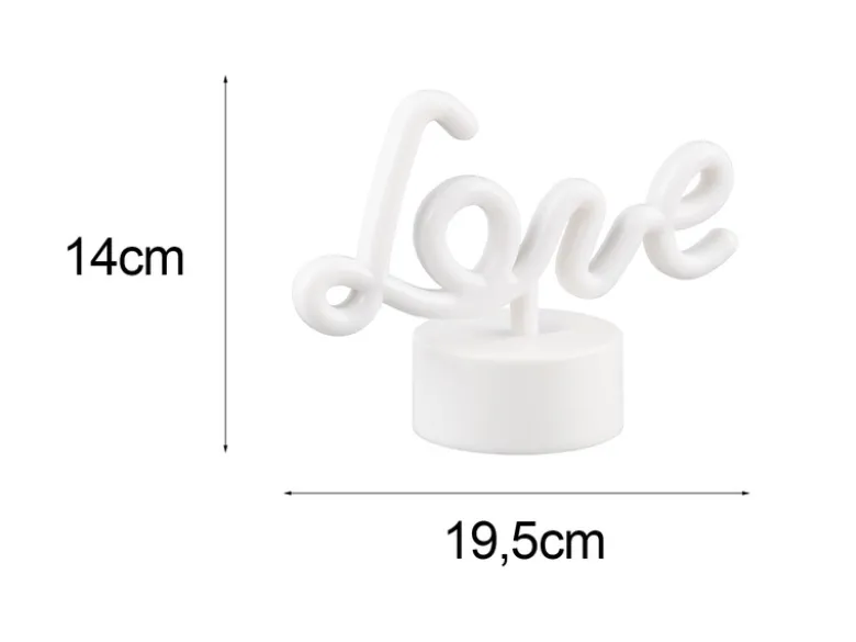 2er SET LED Dekoleuchte mit Schriftzug Love Batterie- oder USB betrieben H: 14cm
