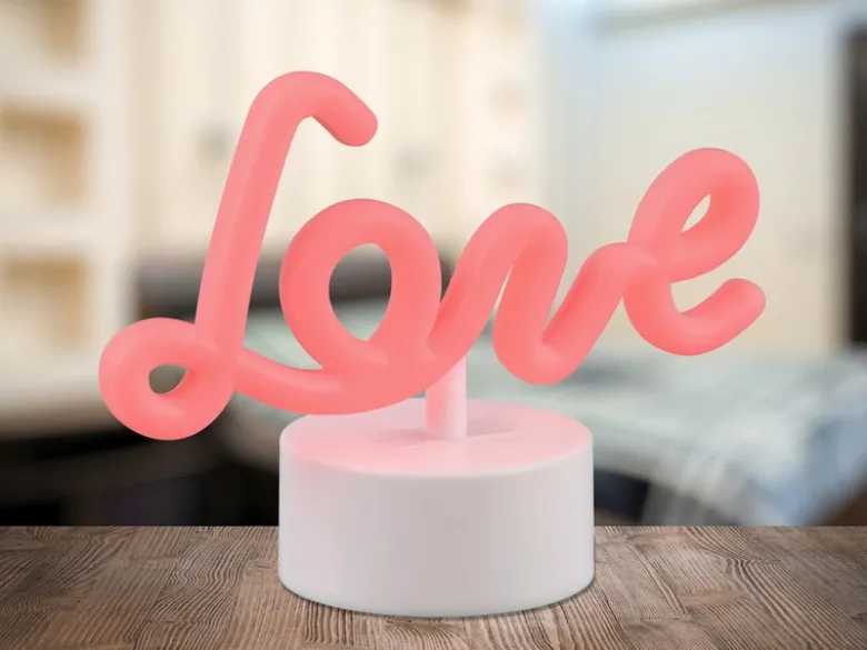 2er SET LED Dekoleuchte mit Schriftzug Love Batterie- oder USB betrieben H: 14cm