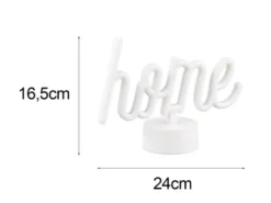 2er SET LED Dekoleuchte mit Schriftzug home Batterie- oder USB betrieben H: 16cm