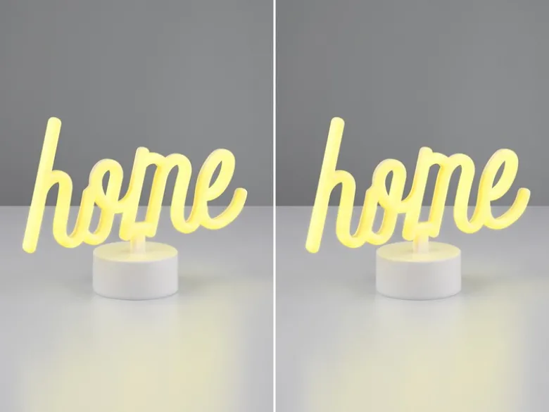 2er SET LED Dekoleuchte mit Schriftzug home Batterie- oder USB betrieben H: 16cm