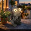 2er Set LED Deko Solarleuchten Froschlampen Kunststoff Grau, Höhe 21cm