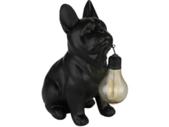 2er Set LED Deko Solarleuchten Hundelampe Bulldogge in Schwarz, Höhe 24,5cm