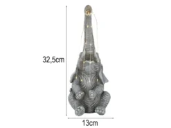 2er Set LED Deko Solarleuchten Kunststoff Elefantenlampen Grau, Höhe 32,5cm