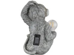 2er Set LED Deko Solarleuchten Affenlampen aus Kunststoff Grau, Höhe 27,5cm