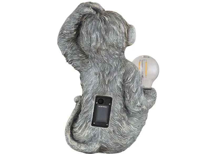 2er Set LED Deko Solarleuchten Affenlampen aus Kunststoff Grau, Höhe 27,5cm
