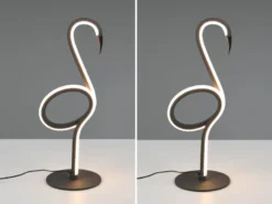 2er SET LED Deko Tischlampen Schwarz mit Schnurschalter, Höhe 35cm