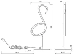 2er SET LED Deko Tischlampen Weiß mit Schnurschalter, Höhe 35cm