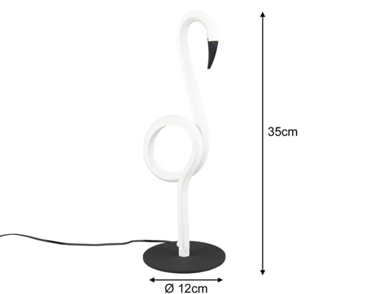2er SET LED Deko Tischlampen Weiß mit Schnurschalter, Höhe 35cm