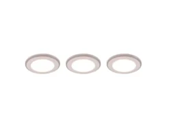 3er SET LED Einbaustrahler ARGUS Weiß mit Fernbedienung dimmbar & RGBW, Ø 8cm