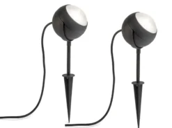 2er-Set LED-Erdspießstrahler Gartenstrahler LECCE 40cm Alu, schwenkbar, 4W, IP44