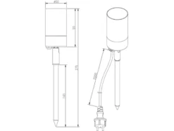 3er SET LED Gartenstrahler mit Erdspieß & 2 Meter Anschlusskabel Ø 5cm