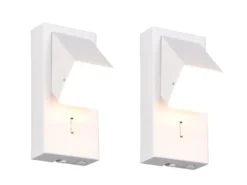 2er SET LED Innen Wandleuchten schwenkbar mit Schalter, Weiß, Höhe 15cm