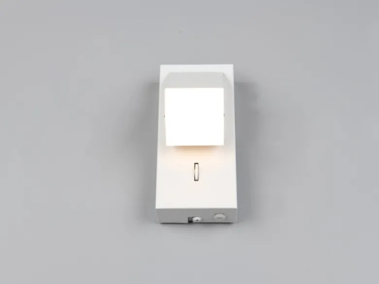 2er SET LED Innen Wandleuchten schwenkbar mit Schalter, Weiß, Höhe 15cm