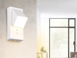 2er SET LED Innen Wandleuchten schwenkbar mit Schalter, Weiß, Höhe 15cm