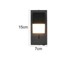 2er SET LED Innen Wandleuchten schwenkbar mit Schalter, Schwarz, Höhe 15cm