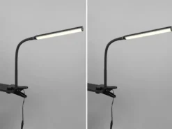 2er SET LED Klemmlampen Schwarz dimmbar & 3 Lichtfarben, Höhe 38-69cm