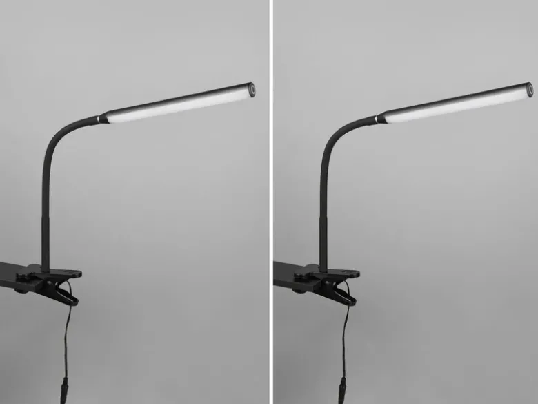 2er SET LED Klemmlampen Schwarz dimmbar & 3 Lichtfarben, Höhe 38-69cm