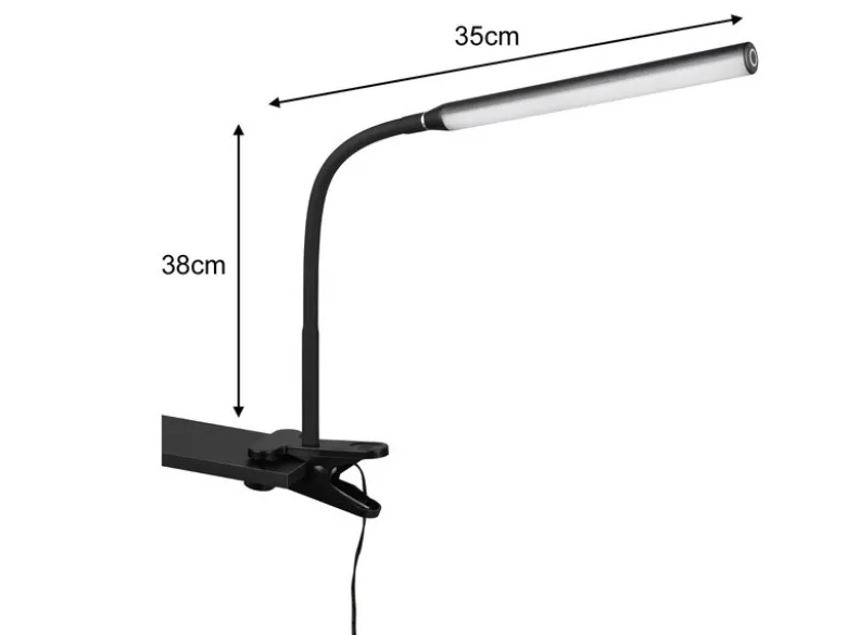 2er SET LED Klemmlampen Schwarz dimmbar & 3 Lichtfarben, Höhe 38-69cm