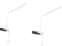 2er SET LED Klemmlampen Weiß dimmbar & 3 Lichtfarben, Höhe 38-69cm