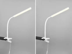 2er SET LED Klemmlampen Weiß dimmbar & 3 Lichtfarben, Höhe 38-69cm