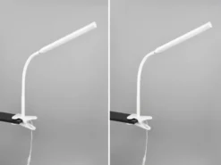 2er SET LED Klemmlampen Weiß dimmbar & 3 Lichtfarben, Höhe 38-69cm