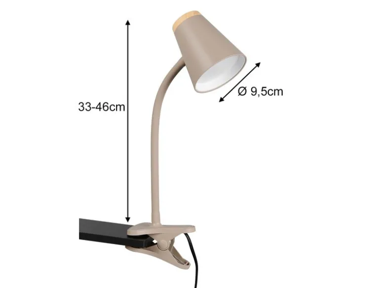 2er SET LED Klemmleuchten Beige flexibel biegsam, Höhe 33cm