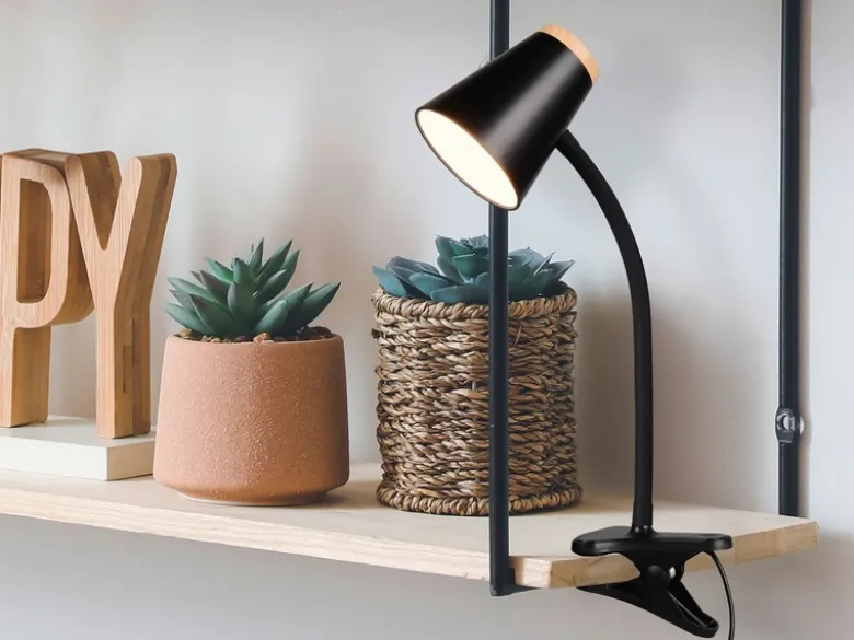 2er SET LED Klemmleuchten Schwarz flexibel biegsam, Höhe 33cm