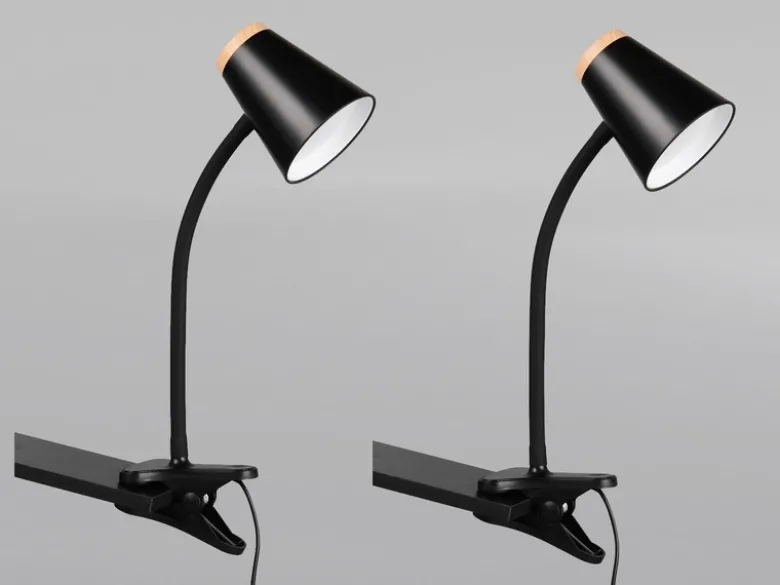 2er SET LED Klemmleuchten Schwarz flexibel biegsam, Höhe 33cm