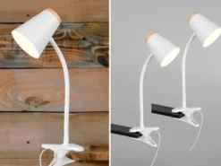 2er SET LED Klemmleuchten Weiß flexibel biegsam, Höhe 33cm