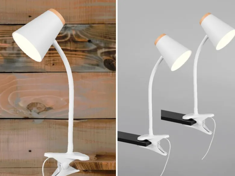 2er SET LED Klemmleuchten Weiß flexibel biegsam, Höhe 33cm