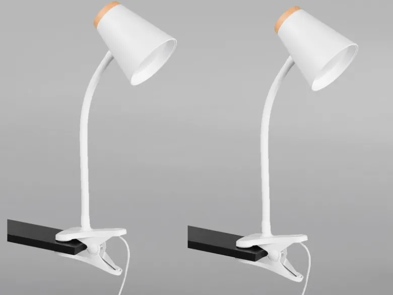2er SET LED Klemmleuchten Weiß flexibel biegsam, Höhe 33cm