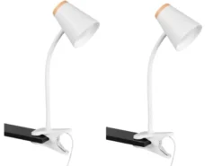 2er SET LED Klemmleuchten Weiß flexibel biegsam, Höhe 33cm