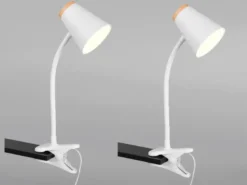 2er SET LED Klemmleuchten Weiß flexibel biegsam, Höhe 33cm