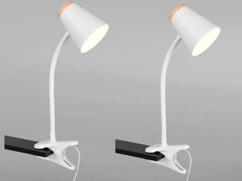 2er SET LED Klemmleuchten Weiß flexibel biegsam, Höhe 33cm