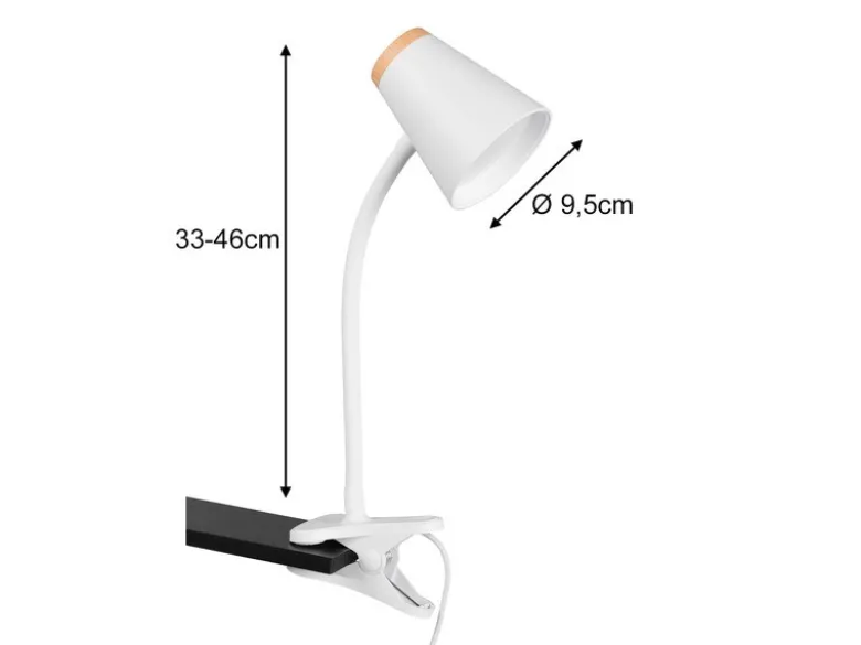 2er SET LED Klemmleuchten Weiß flexibel biegsam, Höhe 33cm