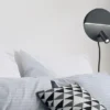 2er SET LED Leselampen Schwarz mit Schalter & Stecker, Ø 16cm