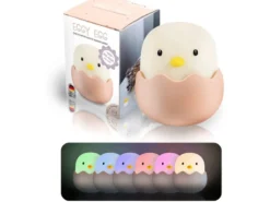 2er Set LED Nachtlichter, per USB aufladbar, dimmbar, 7 Lichtfarben - Höhe 12cm