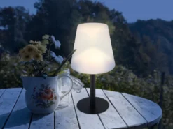 2er Set LED Outdoor Solar Tischleuchten mit RGB Farbwechsel, Höhe 30cm
