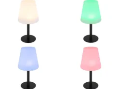2er Set LED Outdoor Solar Tischleuchten mit RGB Farbwechsel, Höhe 30cm