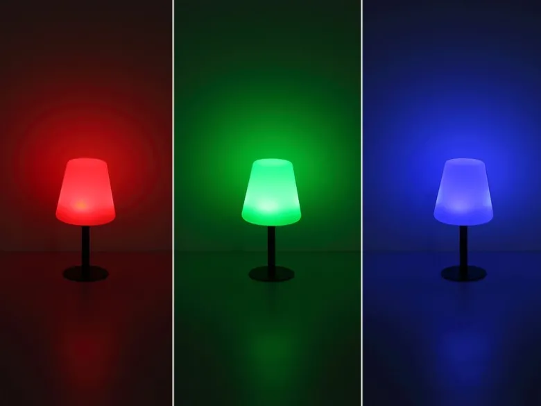 2er Set LED Outdoor Solar Tischleuchten mit RGB Farbwechsel, Höhe 30cm