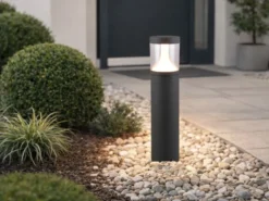 2er Set LED Pollerleuchten Anthrazit zur Reihenschaltung geeignet, Höhe 50cm