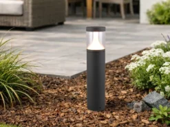 2er Set LED Pollerleuchten Anthrazit zur Reihenschaltung geeignet, Höhe 50cm